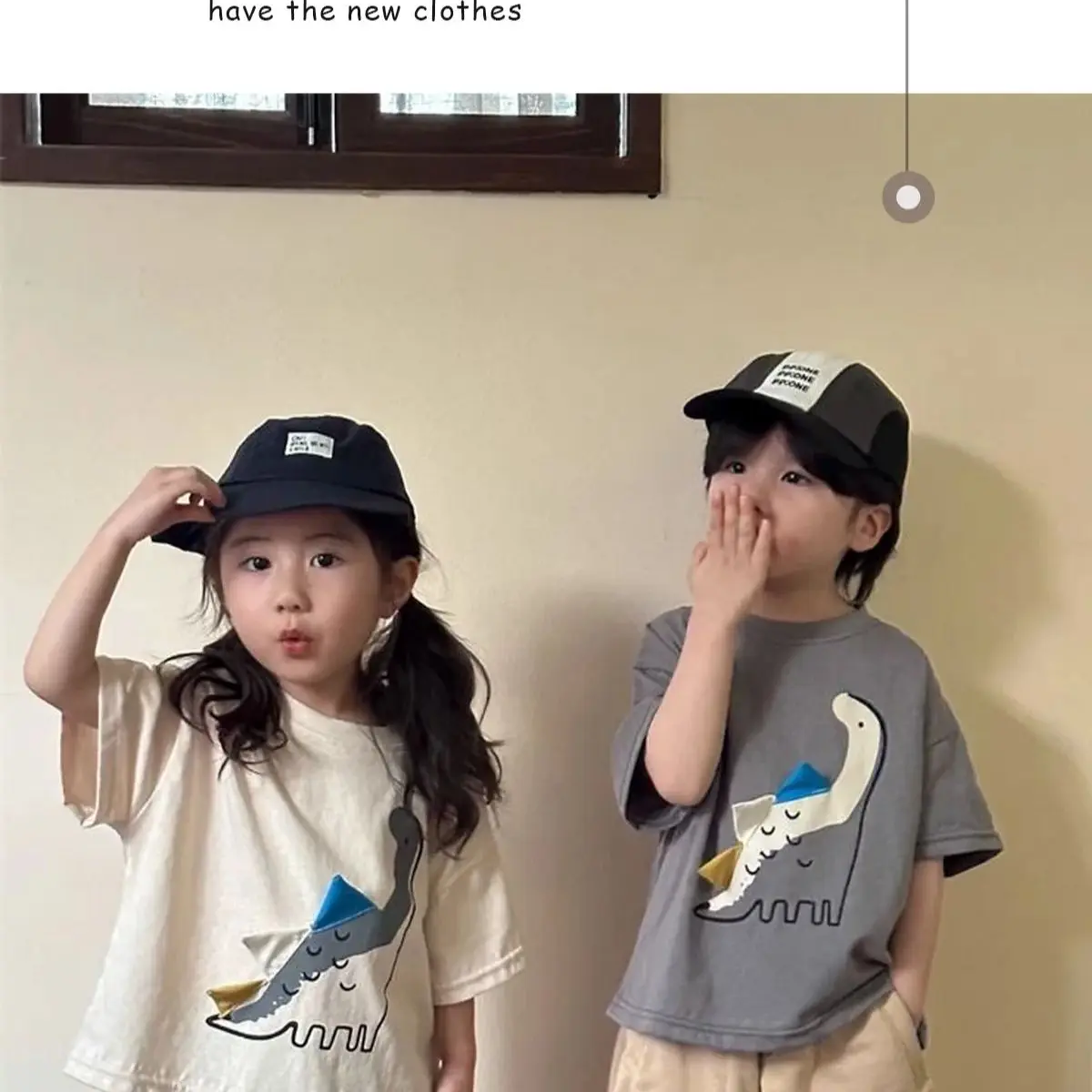 

1pcs New Summer Three-dimensional Dinosaur Short-sleeved T-shirt Fashion Boy Girls Comfortable Top Children Kids Clothing
