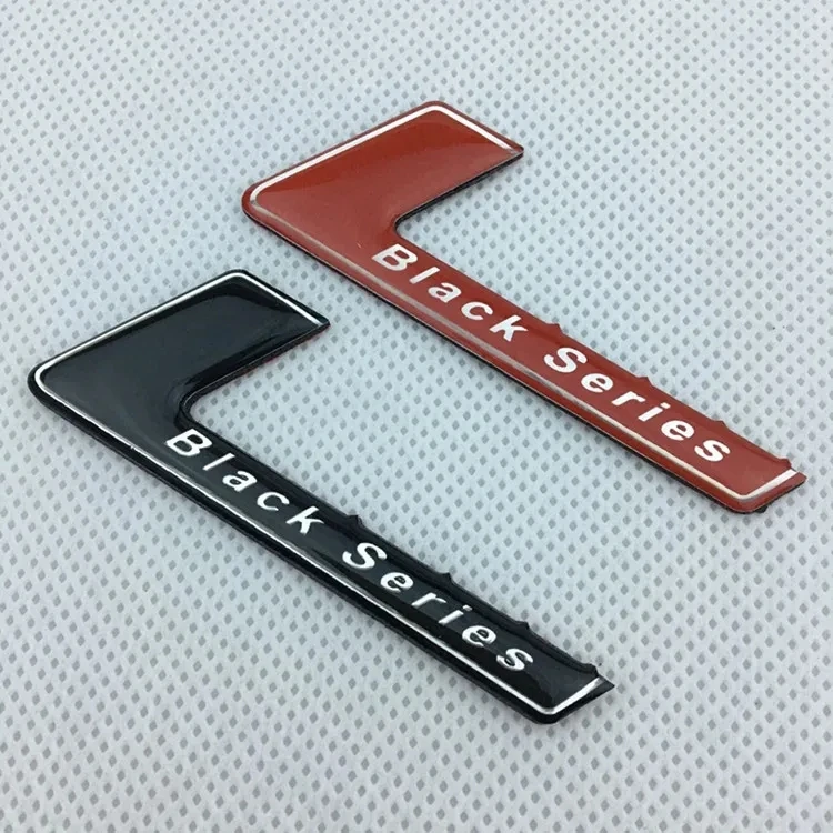 1X ABS Aluminum Black Series Emblem Badge Decals sticker for SLS W204 W203 W211 W207 W219 C63 Car Styling