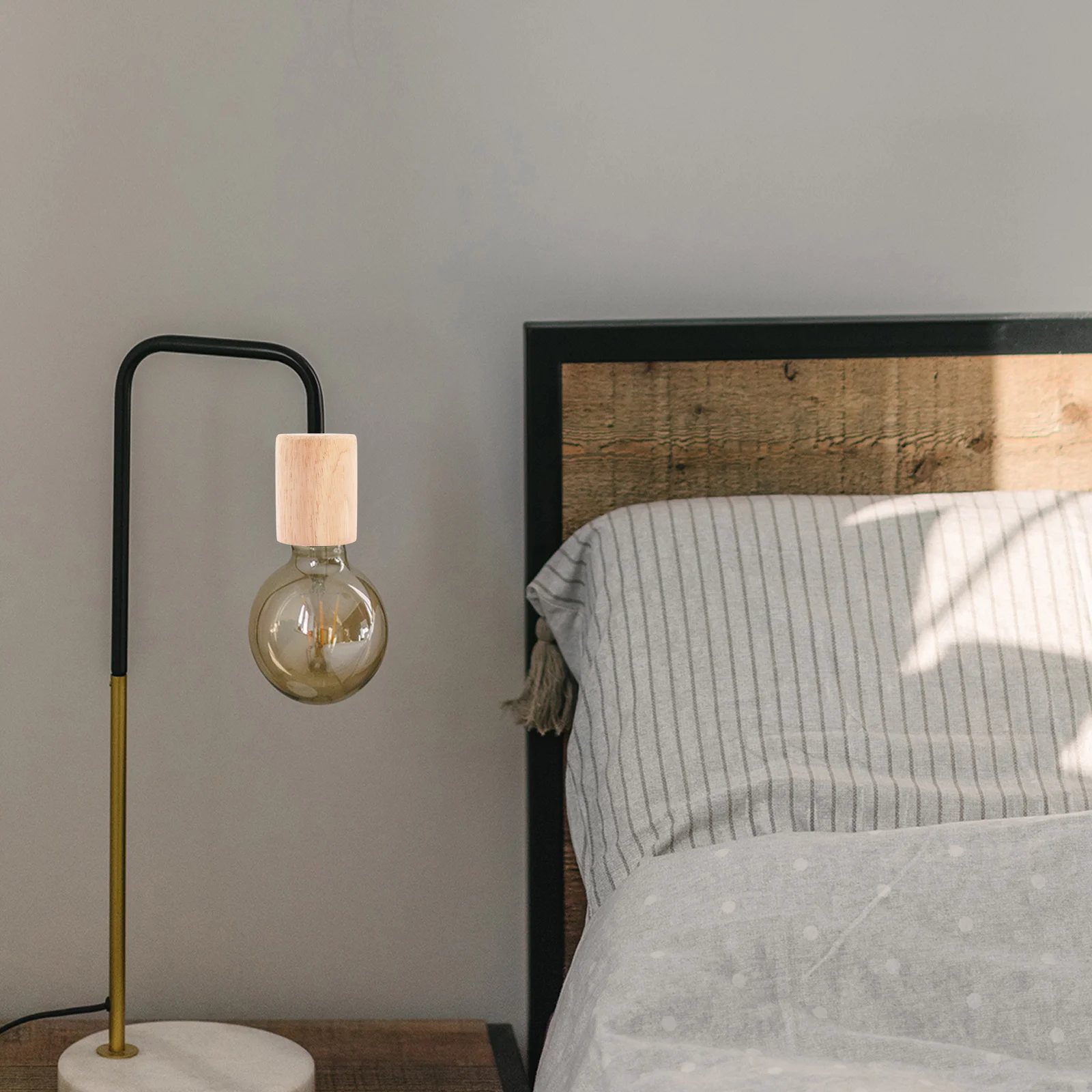 2 قطعة قضيب خشبي مجوف قضيب مجوف لليلة ضوء حامل الجدول ملحقات المصابيح خشب متين قاعدة مستديرة لوازم المصابيح