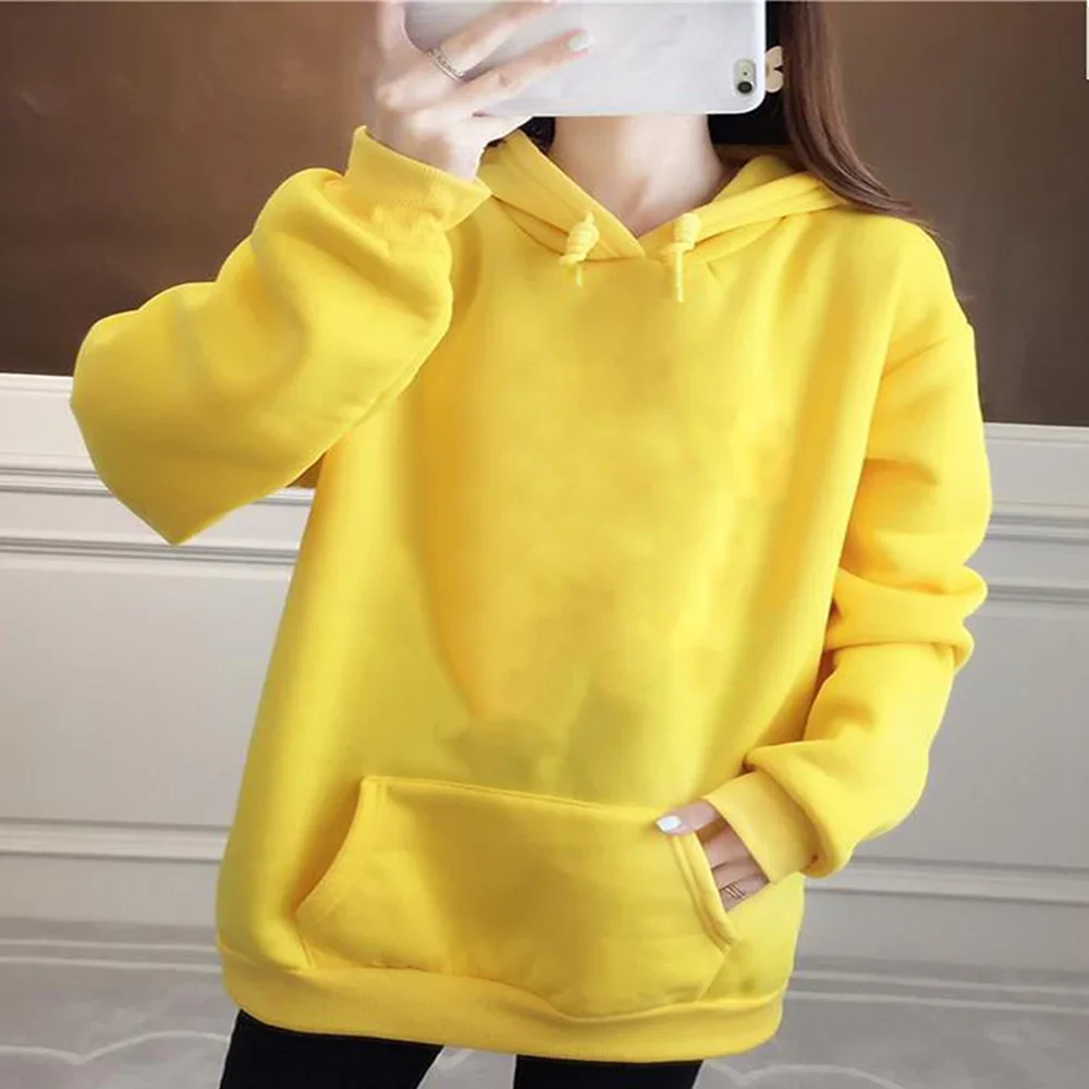 Couples Hoodies Pullovers Korean Version Casual Sweatshirts Long Sleeve Casual Tops Wild Women\'s Clothing Nine Colors Sweatshirt