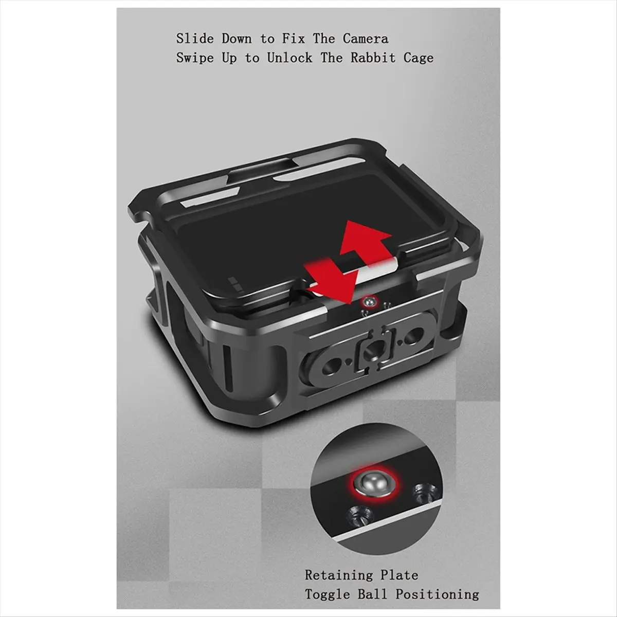 

(A03R) Rabbit Cage for GoPro 13 Metal Cage Quick Release Mount Full Protective Frame Case Accessories