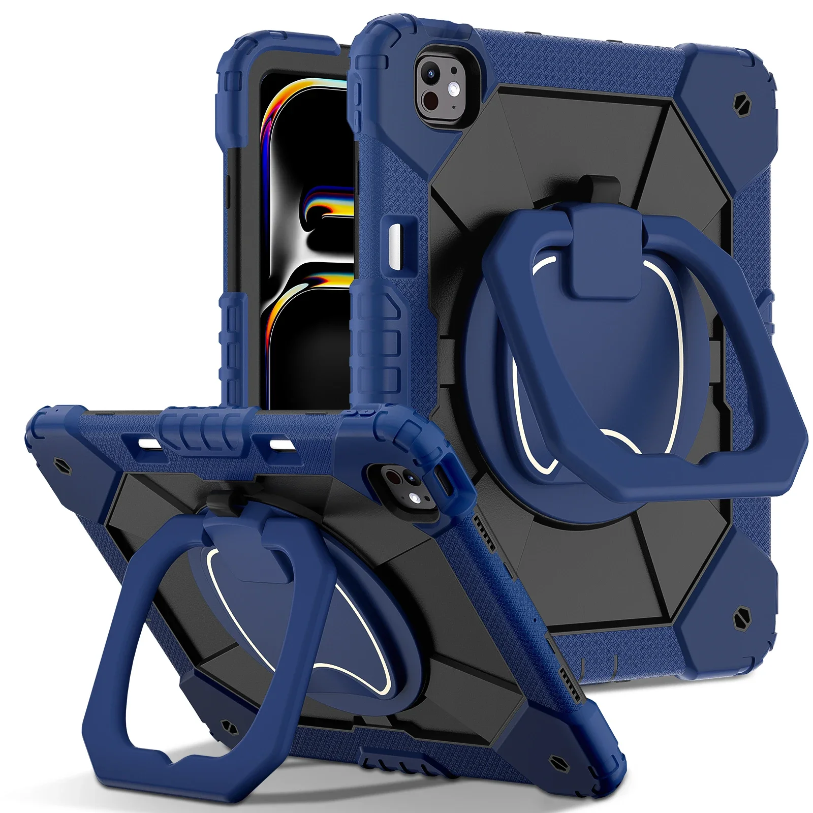 Rotation Stand Tablet Case For iPad Pro 2024 13 11 M4 Mini Air 4 5 6 7 8 9 10th Generation 10.2 10.9 inch Shockproof Hard Cover