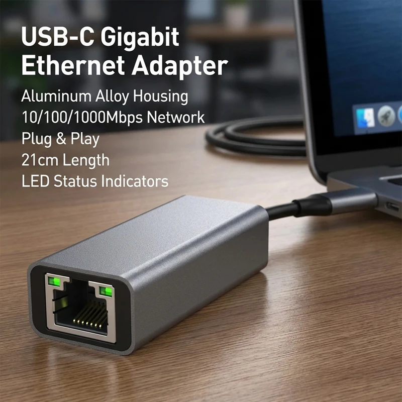 

Внешний Ethernet-адаптер USB Type-C 1000/100 Мбит/с, сетевая карта RJ45 для Mac, ПК, Windows XP, 7, 8, 10, Android, USB LAN, интернет-кабель