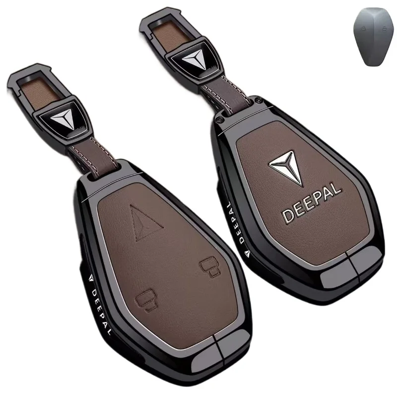 Zinc Alloy Key Fob Cover for Deepal L07/L06/SL03/S05/S07/G318/S09, Heavy Duty Metal Protective Case Shell with Keychain Keybag