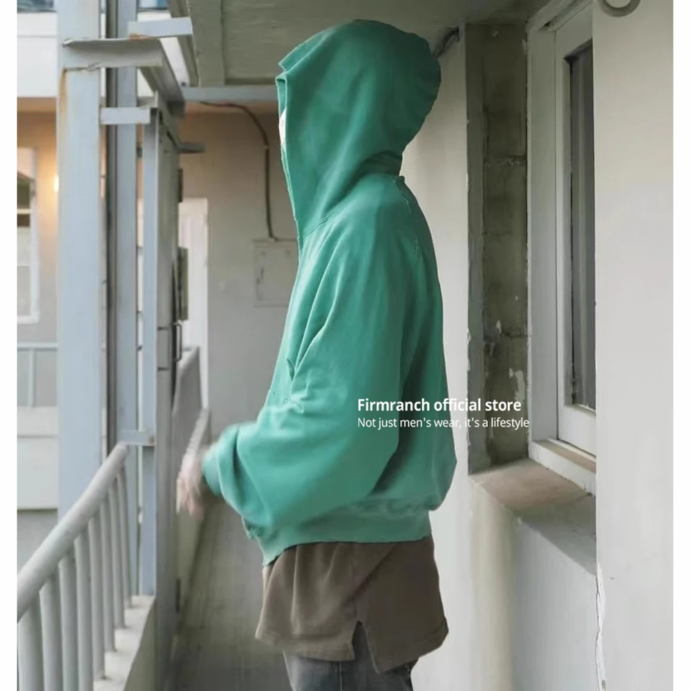 Firmranch Korean Archive Fashion Wookvibe 2023 Zip Up Hoodie Men Women Washing Old Oversized Sweatshirt Autumn Free Shipping