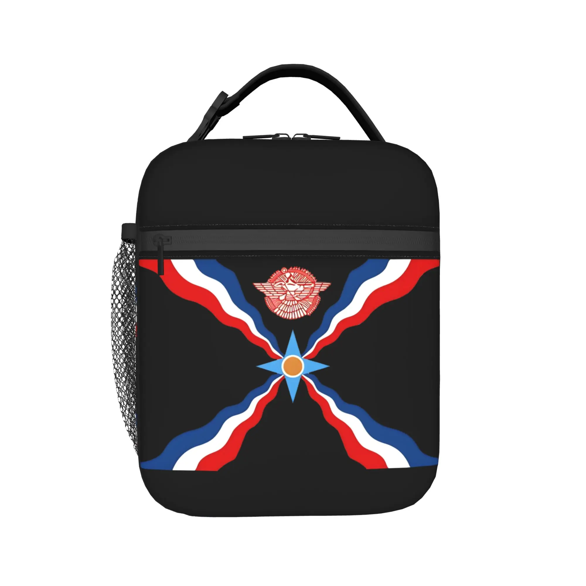 Assyrian Flag  Lunch Bag For Women  Picnic Graphic Lunch Box Fun Waterproof Thermal Tote Handbags