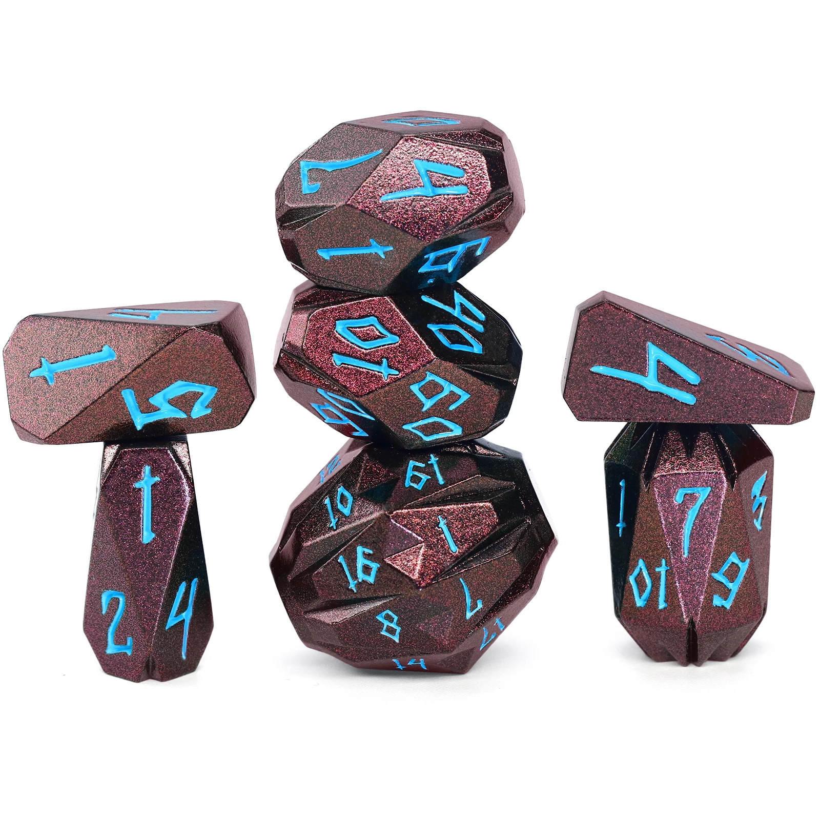

Metal DND Dice Set, 7 Pcs Polyhedral Dice, Orange RPG Dice Set Metal Unique Cool Stonehenge Theme Polyhedral Dice Set