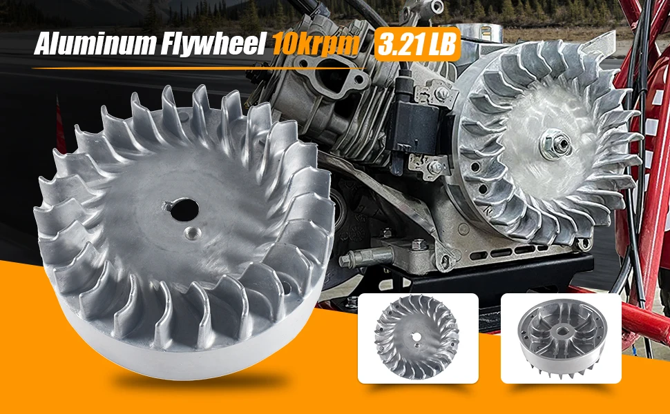 Aluminum Flywheel With #8 18 degrees key Flywheel Nut Kit For Predator 160cc 196cc 212cc 224cc Go Kart Engine