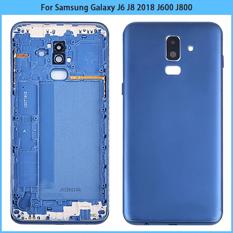 New For Samsung Galaxy J6 J8 2018 J600 J600F J800 J800F Plastic Battery Back Cover Rear Door Housing Case Chassis Replace