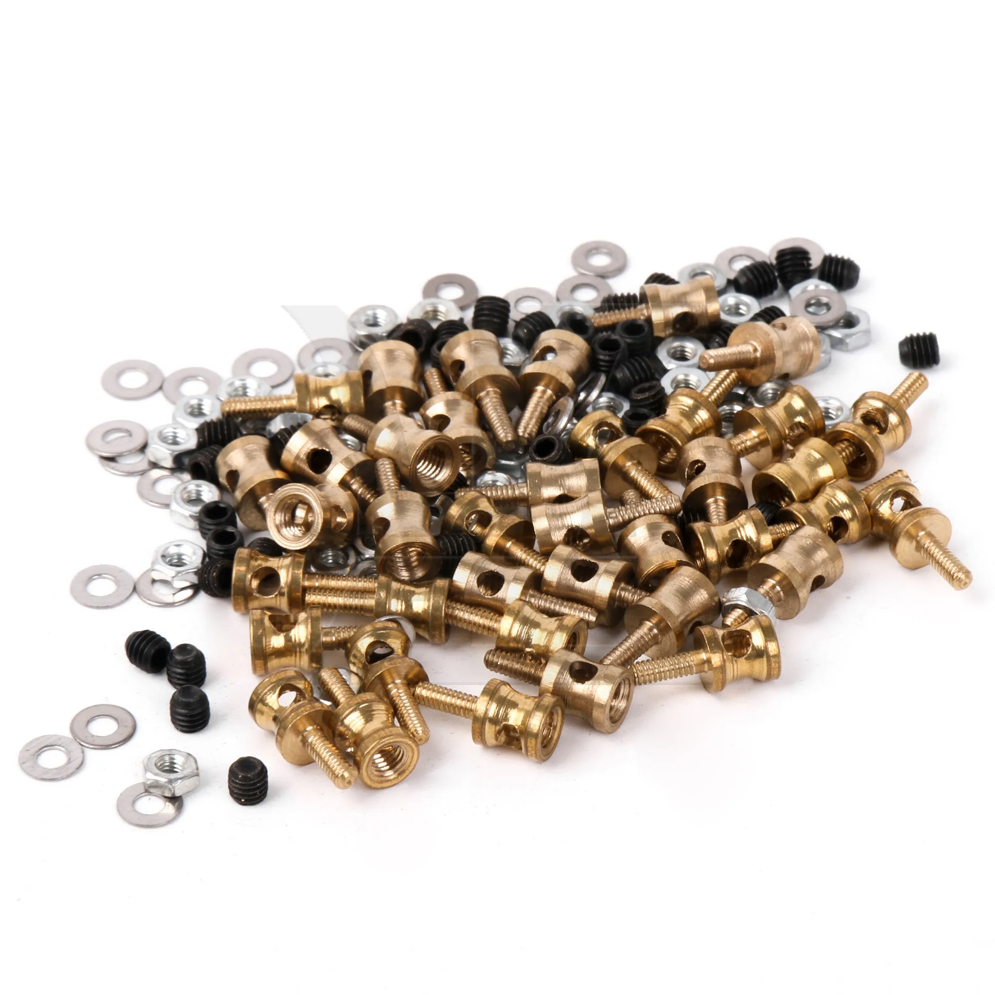 40 Pcs 2mm Aircraft Stoppers Servo Connectors with Screws Nuts Gaskets