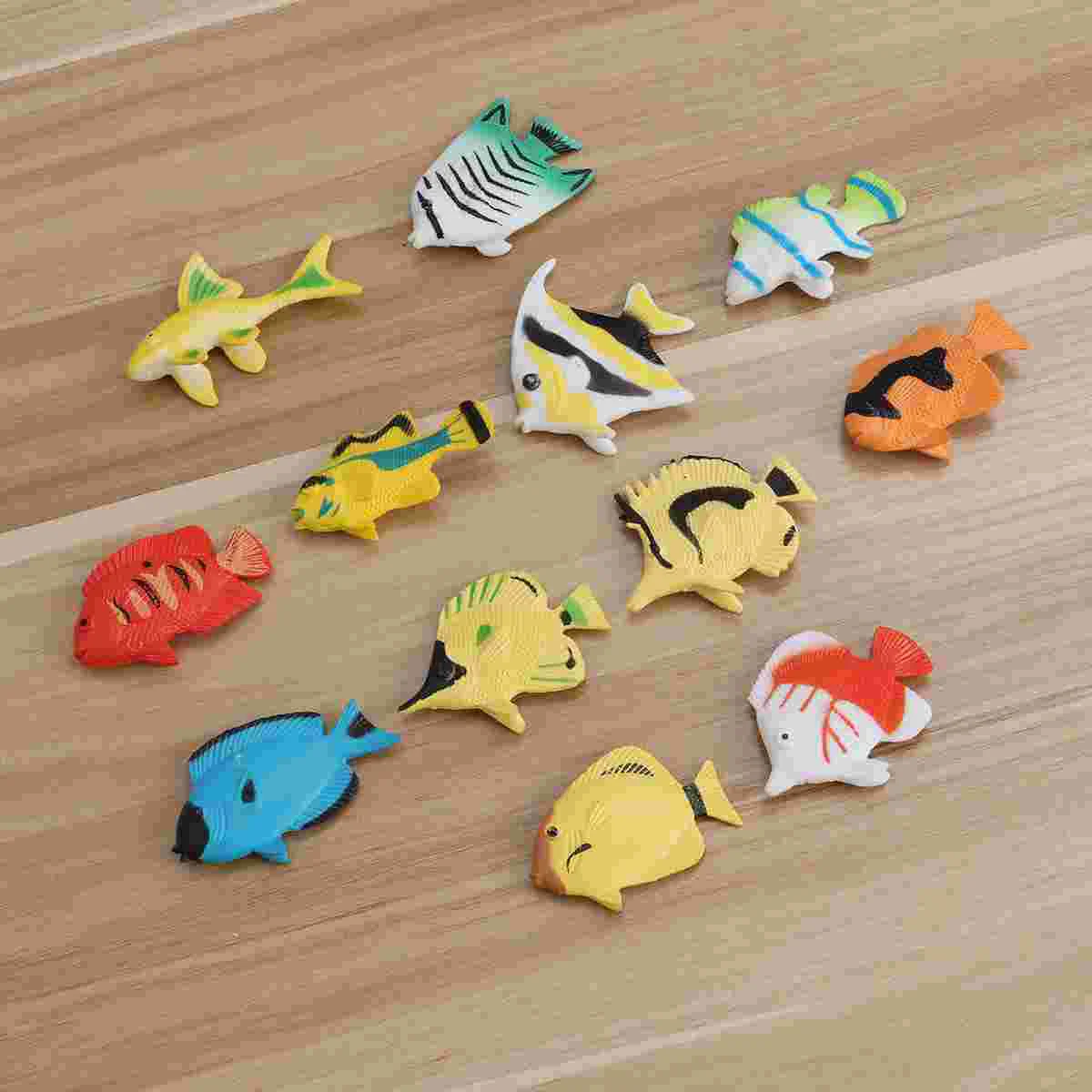 12pcs Ocean Animal Tropical Fish Figure Model Preschool Kids Educational Toys fish toys plastic fish model