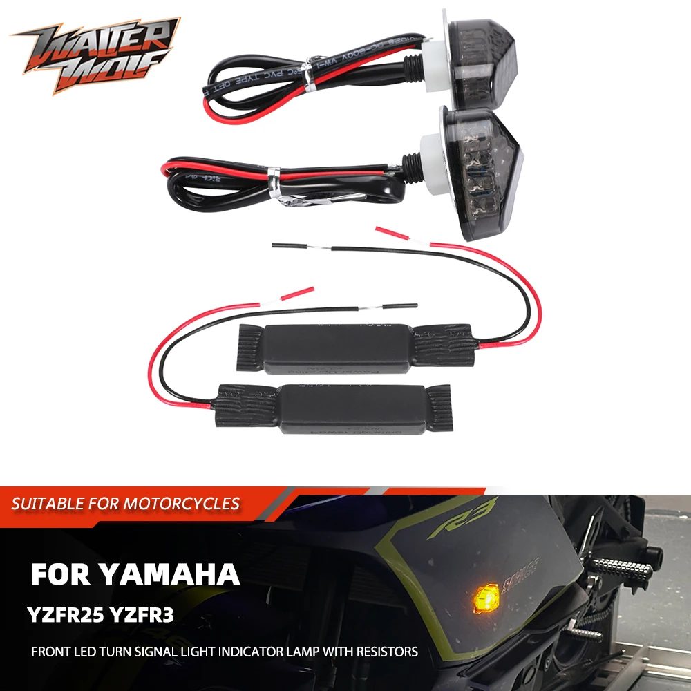 

2024 For Yamaha YZF R25 R3 YZFR25 YZFR3 Motorycle Front LED Turn Signal Lights Flashing Blinker Lamp Indicators with Resistors