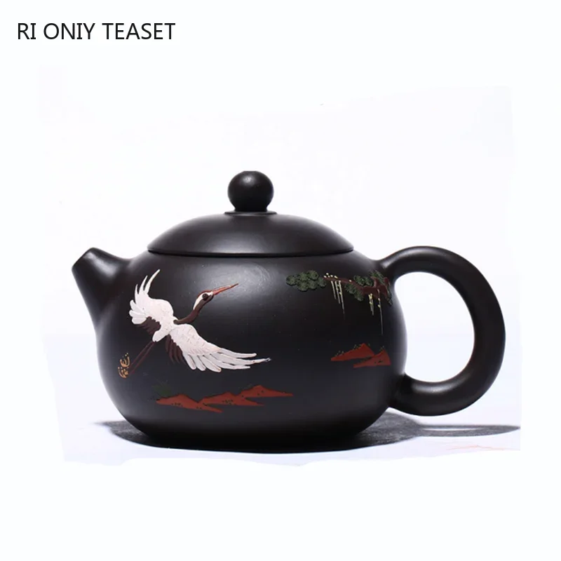 

200ml Boutique Yixing Purple Clay Teapots Raw Ore Black Mud Xishi Tea Pot Zisha Filter Beauty Kettle Home Tea Set Accessories