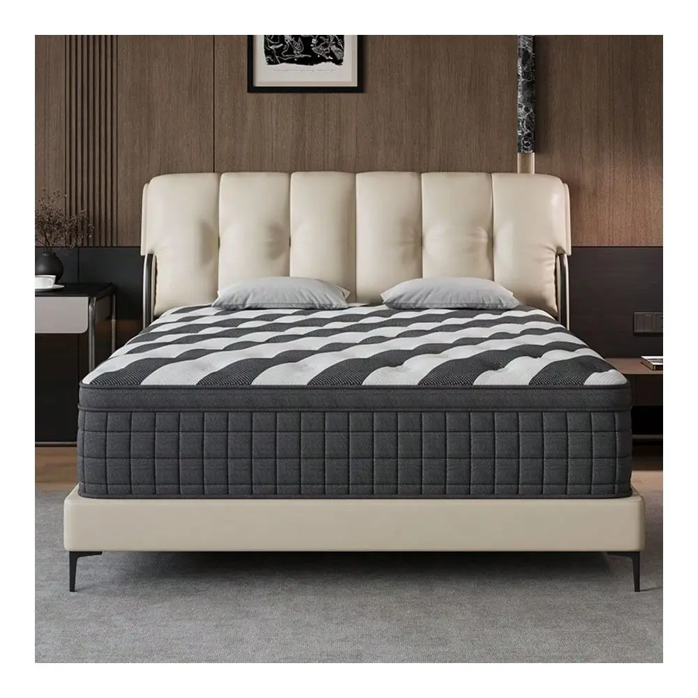 12 14 Inch Queen Size Mattress, Deep Sleep Memory Foam Hybrid Euro Top Mattress 7Zone Mattress Optimal Lumbar Support For Perfe