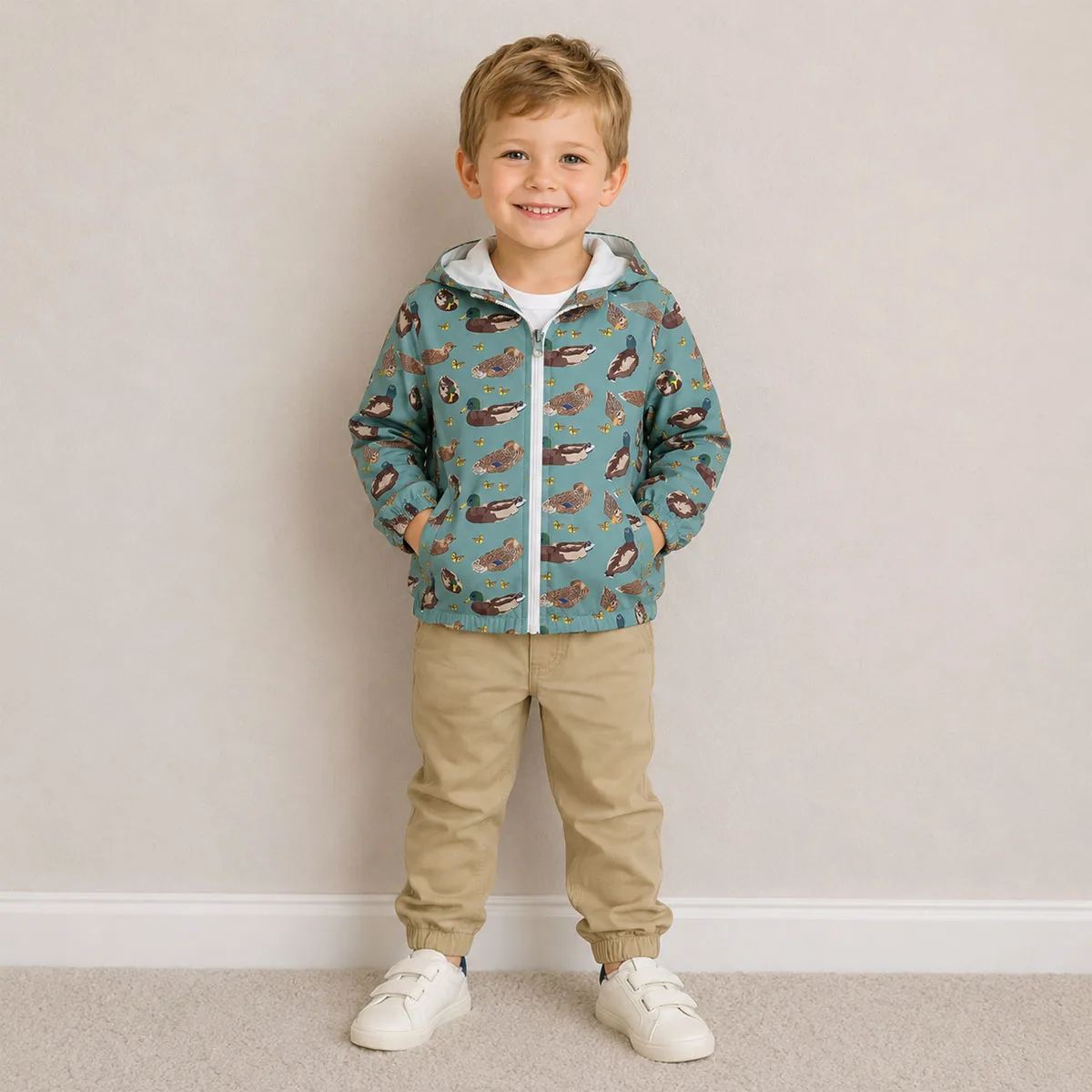 Kids Baby Boy Clothes Ducks Hunting Zipper Pockets Hoodie Jacket Top Sweatshirt Fashion Boutique Children Clothing Wholesale
