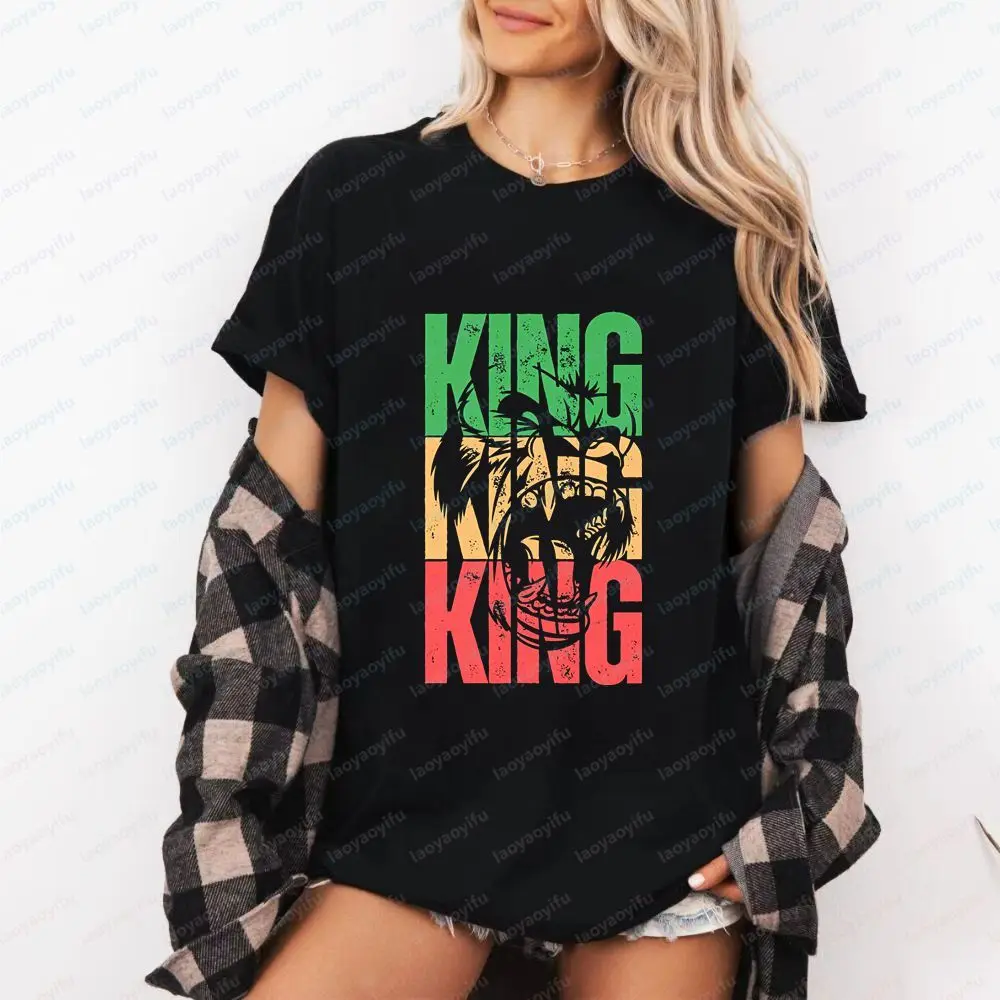 King Gorilla - Fitness Enthusiast Fun Crazy Neutral Classic Cotton Short-sleeved T-shirt Suitable for Both Men and Women