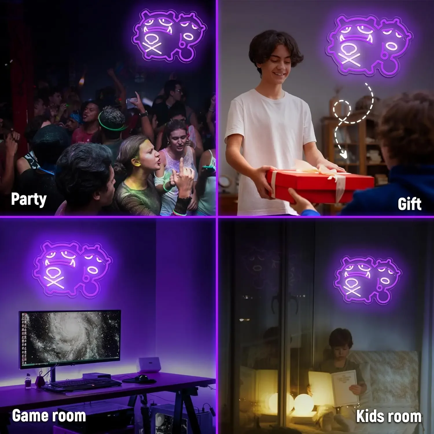 Неоновые вывески с рисунком вируса