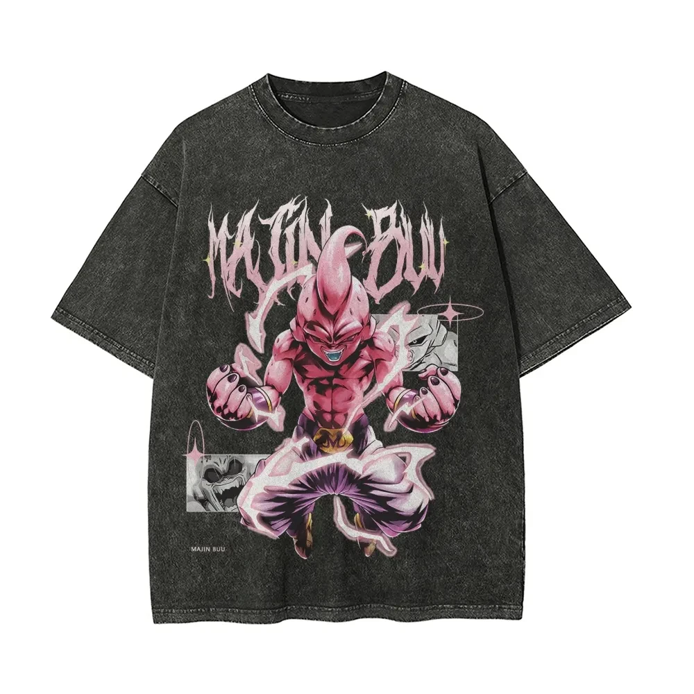 Najnowsza koszulka męska z krótkim rękawem Dragon Ball, czysta bawełna, sprana, w stylu retro, modny trend na lato, gruba.