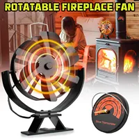 6 Blades Stove Fan Fireplace Heat Powered Log 360° Rotating Wood Burner Ecofan Quiet Fan Home Winter Warm Heat Distribution