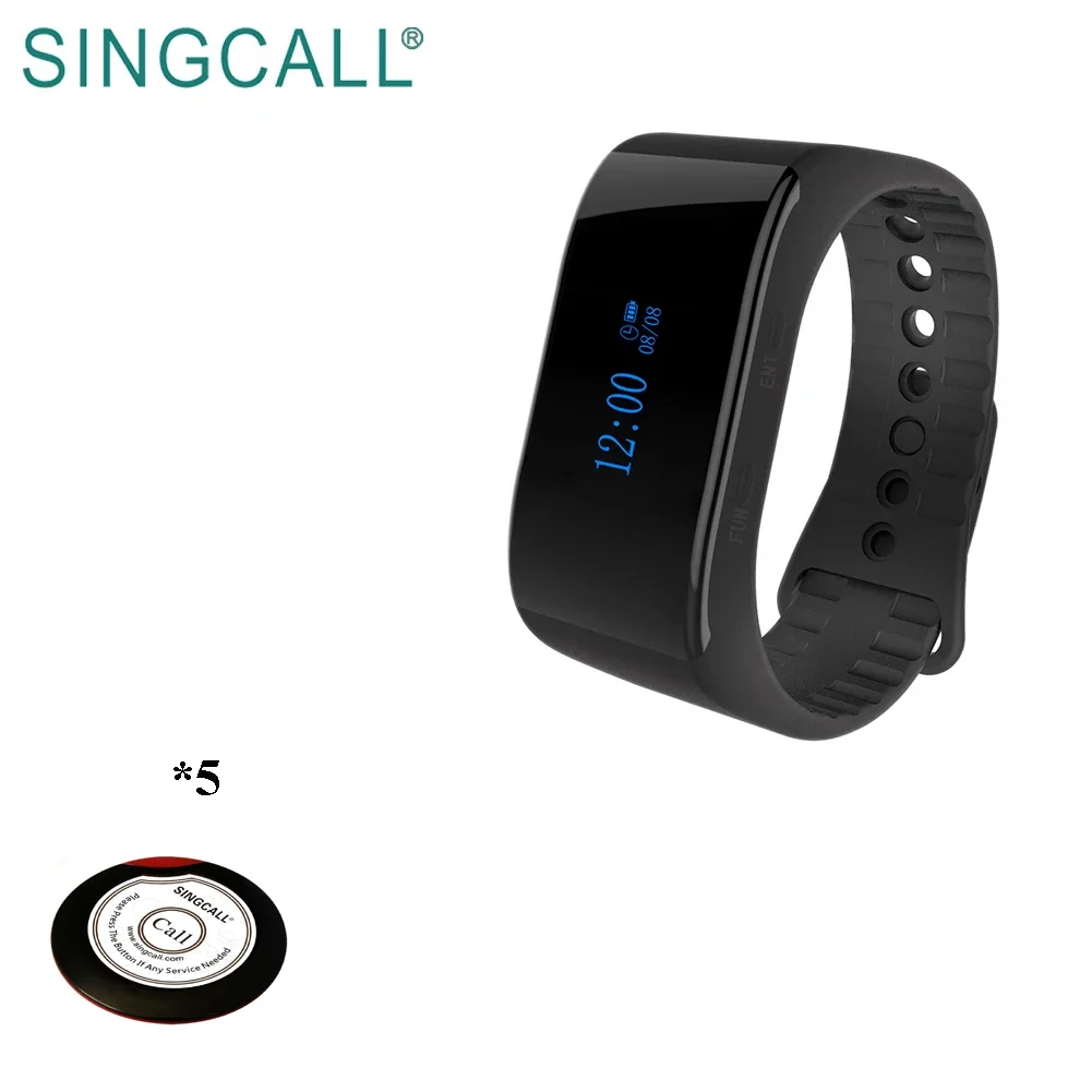 SINGCALL Wholesale Call Button Mini Buzzer Wrist Watch Wireless Paging System