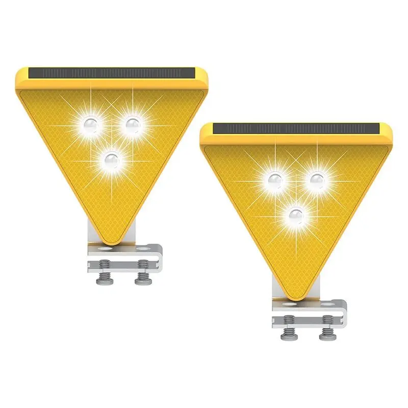 

FULL-Caution Strobe Lights Solar Safety Light Solar Powered Caution Strobe Lights White