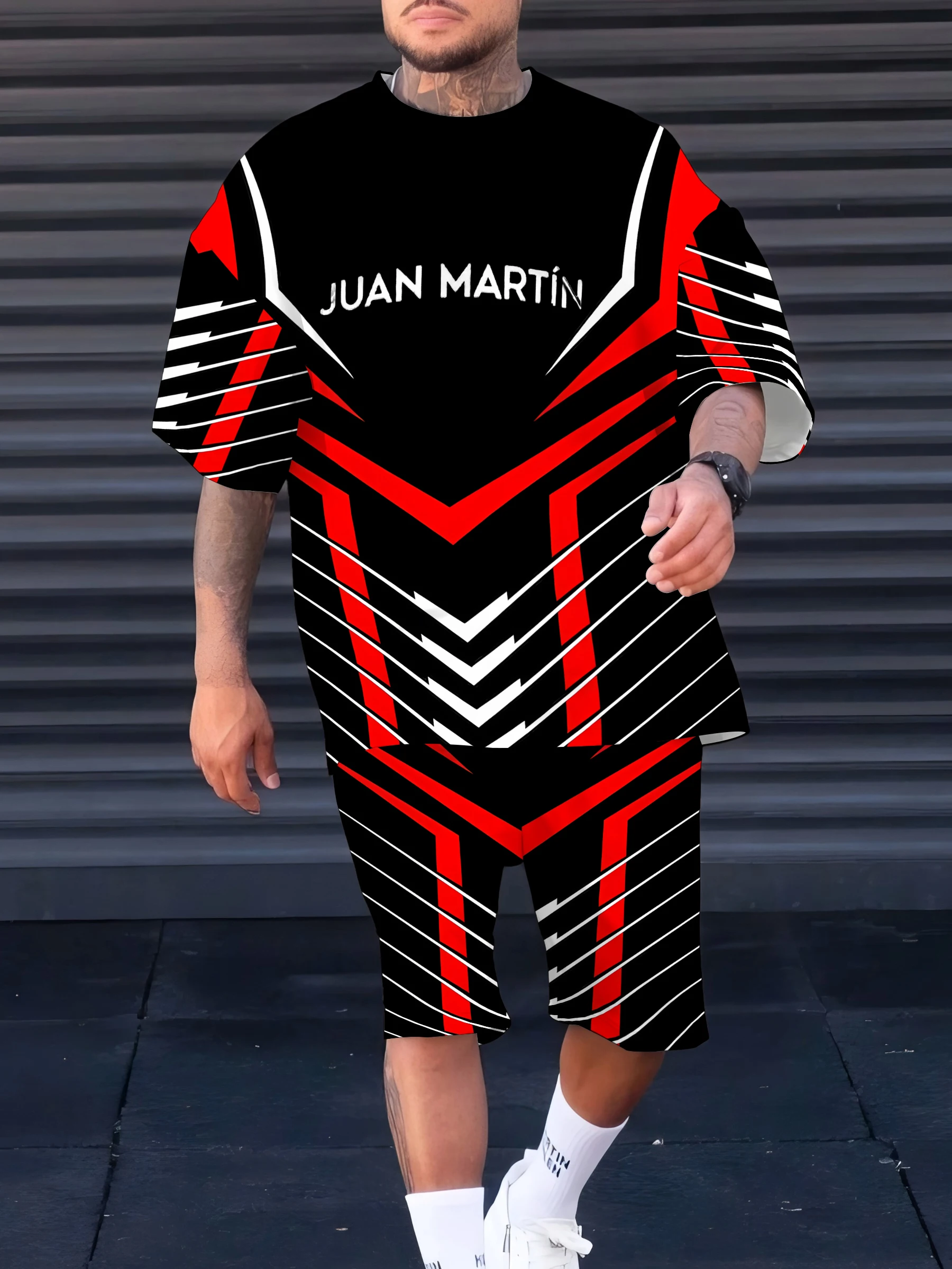 

Summer 2025 new men's suit 3D printed casual and fashionable outdoor men's wear