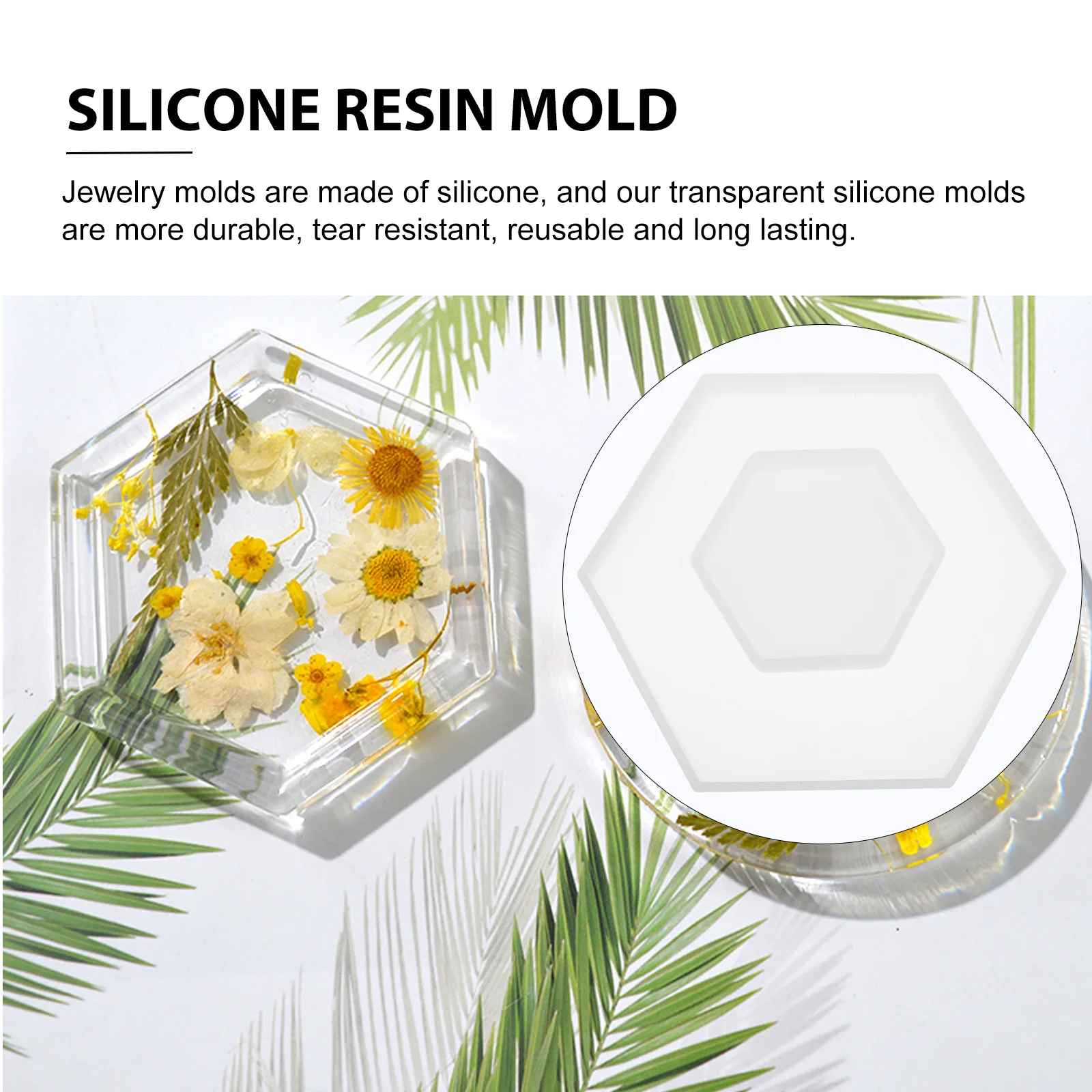 

3Pcs Hexagon Silicone Crystal Epoxy Mold High Transparent Durable Reusable DIY Jewelry Making Handmade Mold Craft Tools