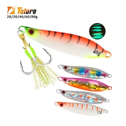 TOLU NEW 3D Printed Eyes S-Shape Metal Jig Lure 20g 30g 40g 60g 80g Saltwater Shore Casting Fishing Lure Vertical Metal Jig