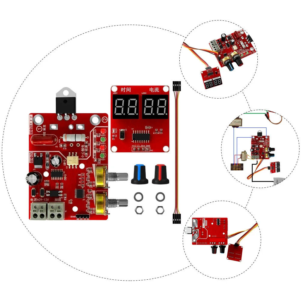 Imagem -02 - Placa de Controle Industrial de Soldagem a Ponto Ajustável Placa de Soldador Circuito Pcb Equipamento Faça Você Mesmo Máquina de Corrente de Tempo 40a 100a