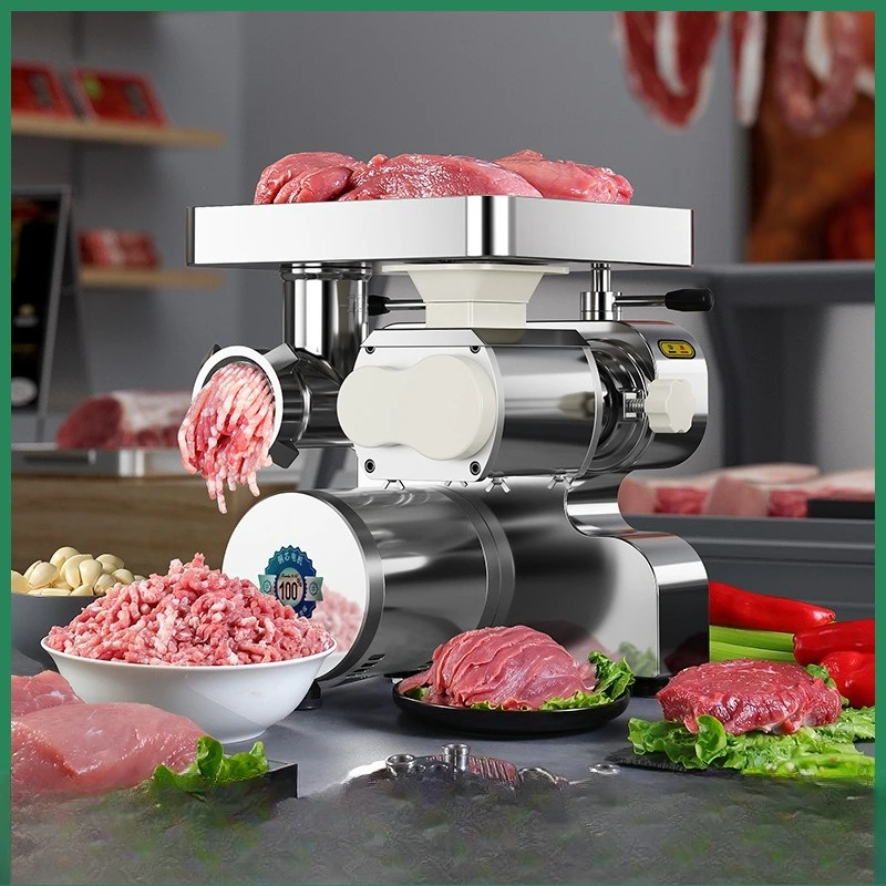 Meat Grinder Commercial Electric Stainless Steel Desktop Multifunctional Large Meat Slicing Enema Machine High Power