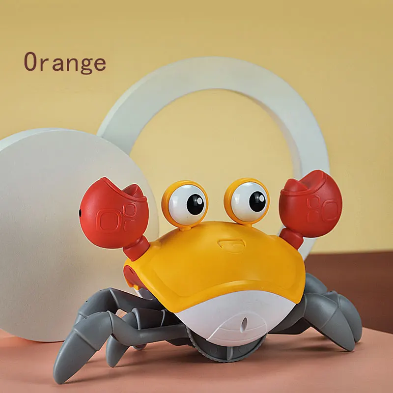 Robot elettronico del granchio giocattolo interattivo del granchio animale domestico elettrico passeggiata con musica carica USB giocattoli divertenti per il regalo di compleanno dei bambini