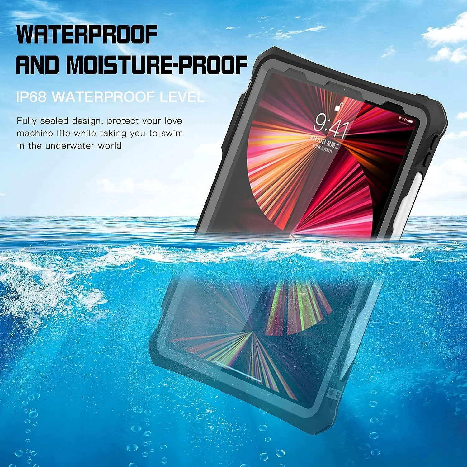 IP68 Waterproof iPad Case for iPad 10th Air 4 5 Mini 6 Full Waterproof Rugged Case for iPad Pro 11 inch Shockproof Defender Case