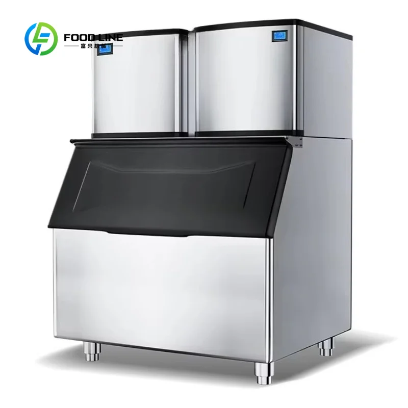 Customized Commercial Large Ice Machine 500kg 1000kg 1500kg 2000kg Flake Ice square Ice Cubes Suitable for Restaurants
