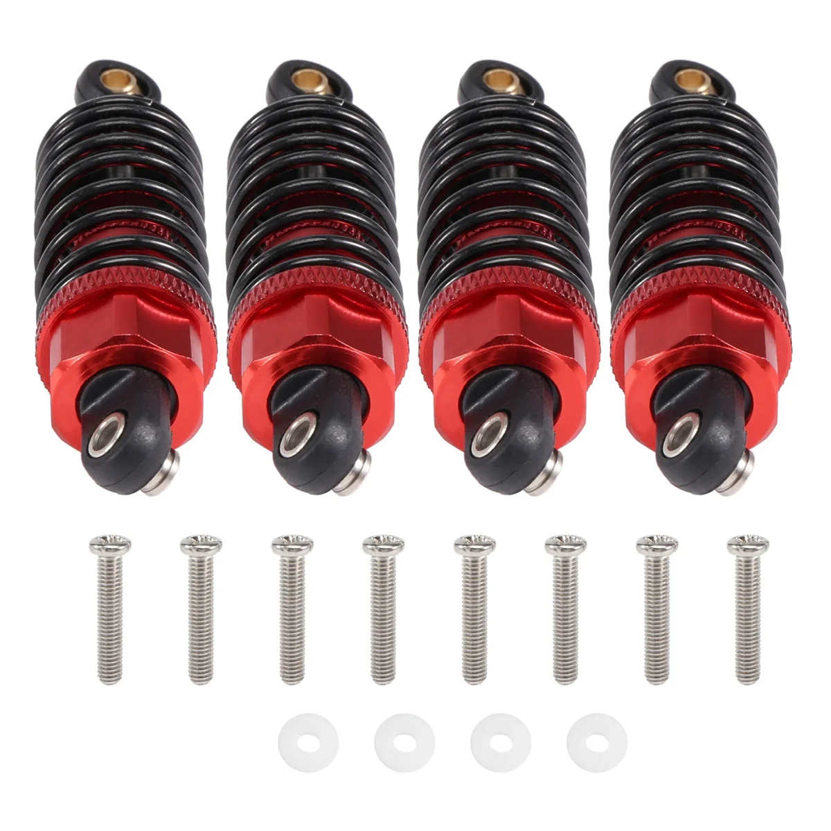 ABMW-4Pcs Aluminum Alloy Shock Absorbers Damper Set for TT-01 TT01 TT-02 TT02 1/10 RC Car Upgrade Parts,Red