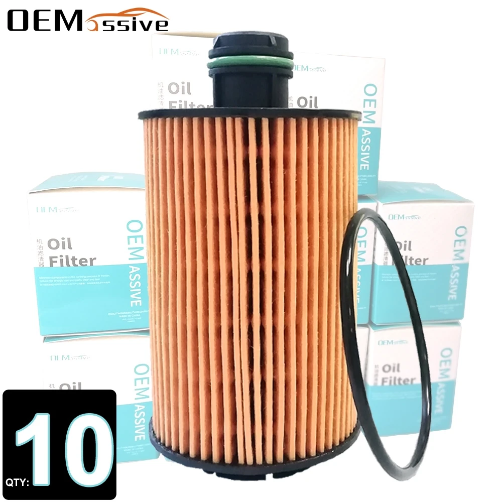 Set Of 10, 68229402AA Oil Filter For Ram Chrysler Jeep Grand Cherokee Lancia Thema 2013 2014 2015 2016 2017 2018 2019 3.0 V6