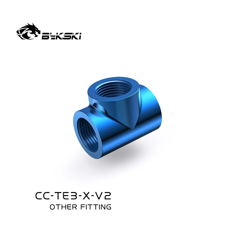 Bykski 3-Way Cubic Spilter Fittings / G1/4\'\' Female Multi-Way Connector Adapter PC Water Cooling Accessories / CC-TE3-X-V2