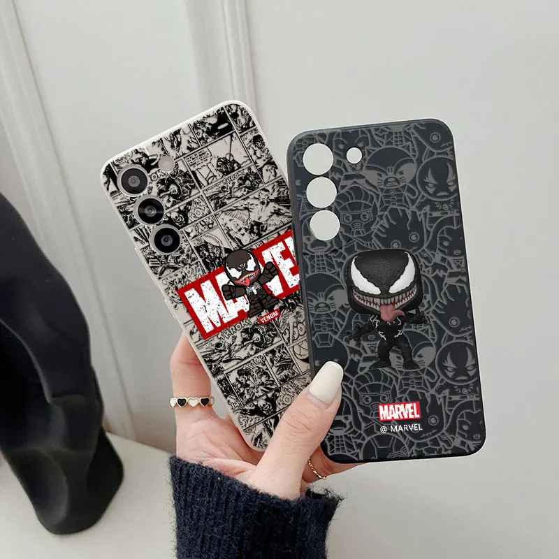 Marvel Venom Cartoon Phone Case For Samsung Galaxy S24 Ultra S23 5G S22 Plus S21 S20 FE S10 S24Ultra Funda Liquid Silicone Cover