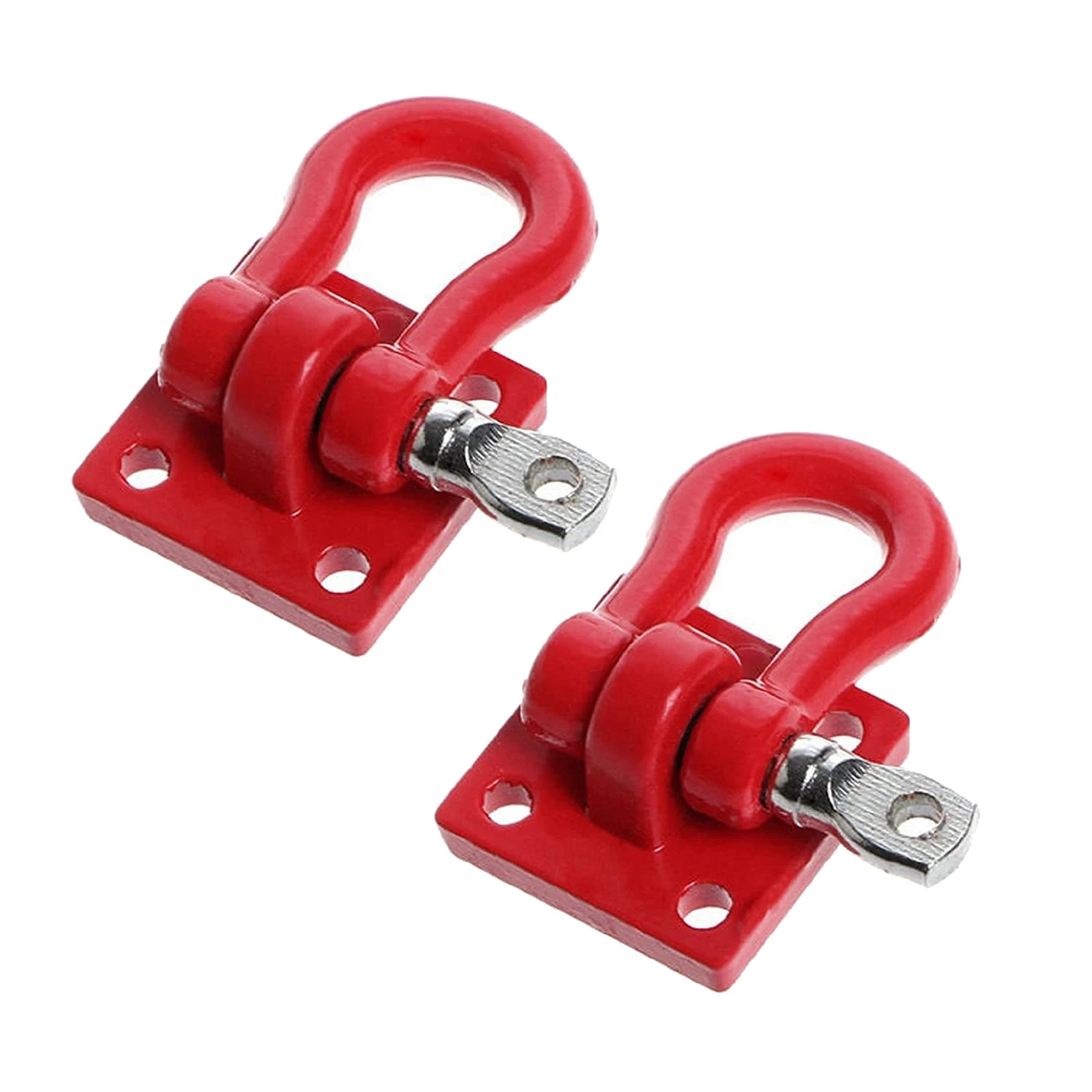 Metal Climbing Trailer Tow Hook Hooks Buckle Winch Shackles Accessory for 1/10 Scale RC Crawler Truck D90 SCX10 Climbing Car Red