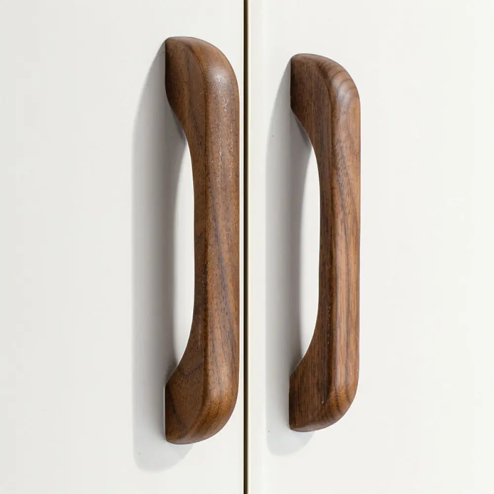 For For Yingdun Wooden Furniture Pulls Natural Beech Walnut Handle Minimalist Kitchen Cupboard Drawer Knob Hardware Decor