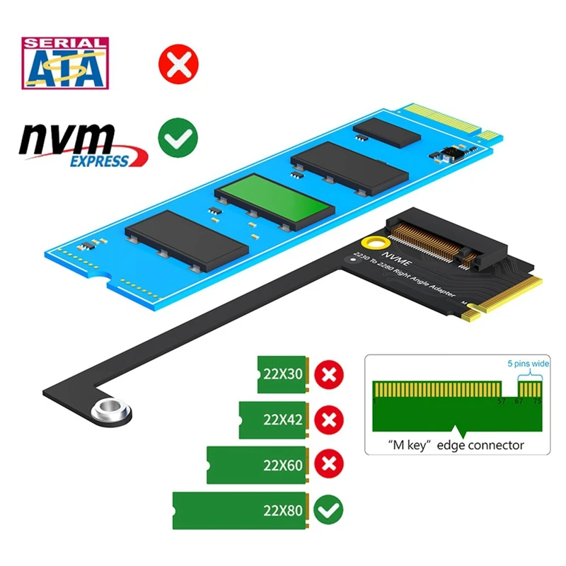 For Rog Ally SSD Adapter Converter Transfer Board M.2 Nvme PCIE4.0 90° M.2 Transfercard For Rog Ally Handheld Transfer Durable