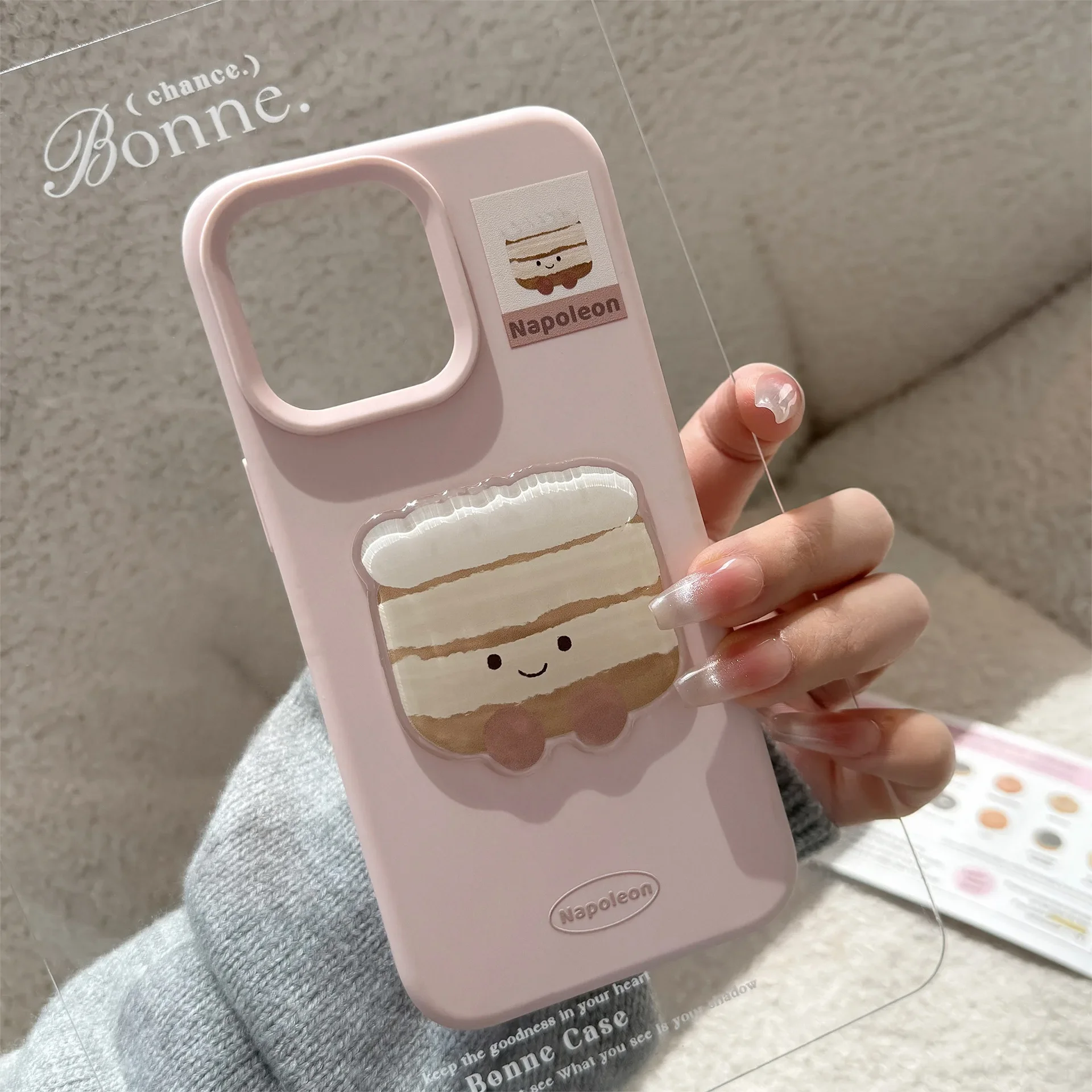 Koreanische süße Cartoon 3D Kuchen Dessert Telefon Fall für iPhone 17 16 15 13 12 Pro Max Candy Farbe weiche stoßfeste Schutzhülle