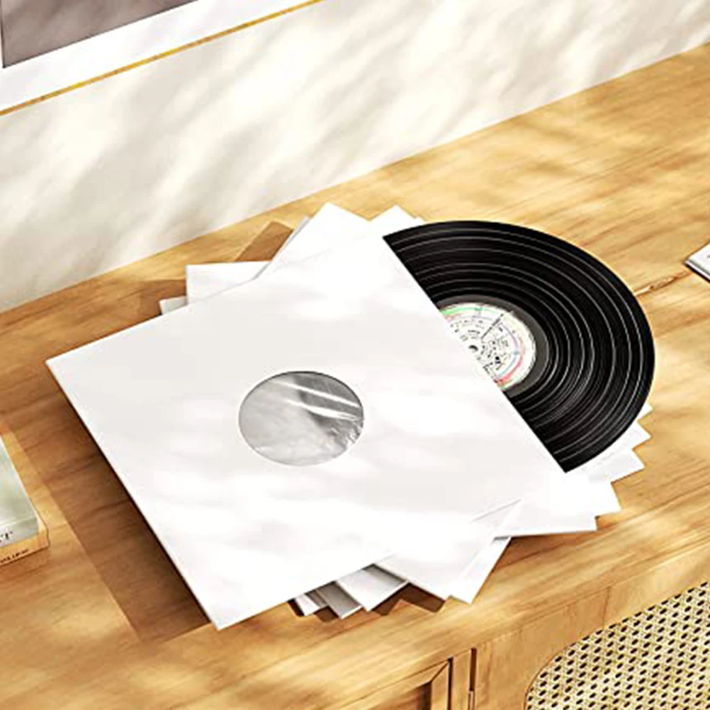 

6pcs Vinyl Record Sleeves Dustproof Scratch Resistant Album Cover Protector For Standard Black Vinyl Record Storage