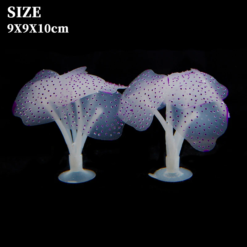 Aquarium Underwater Landscape Silicone Artificial Fluorescent Coral Aquatic Plant Marine Fish Tank Decoration Accessories