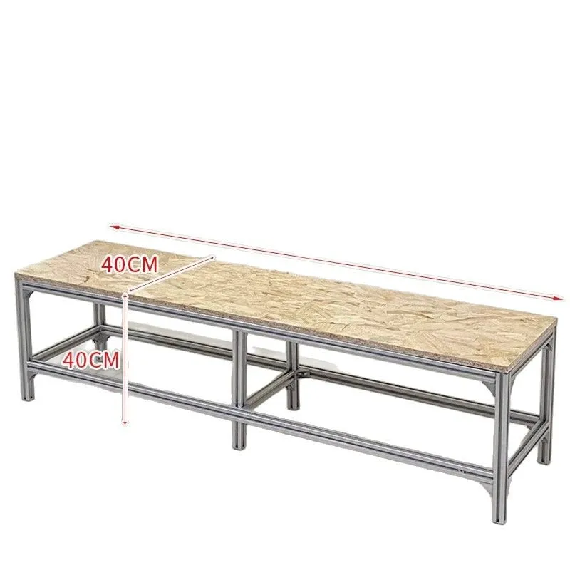 

Retro, minimalist, bench with round table, cafe, aluminum profile