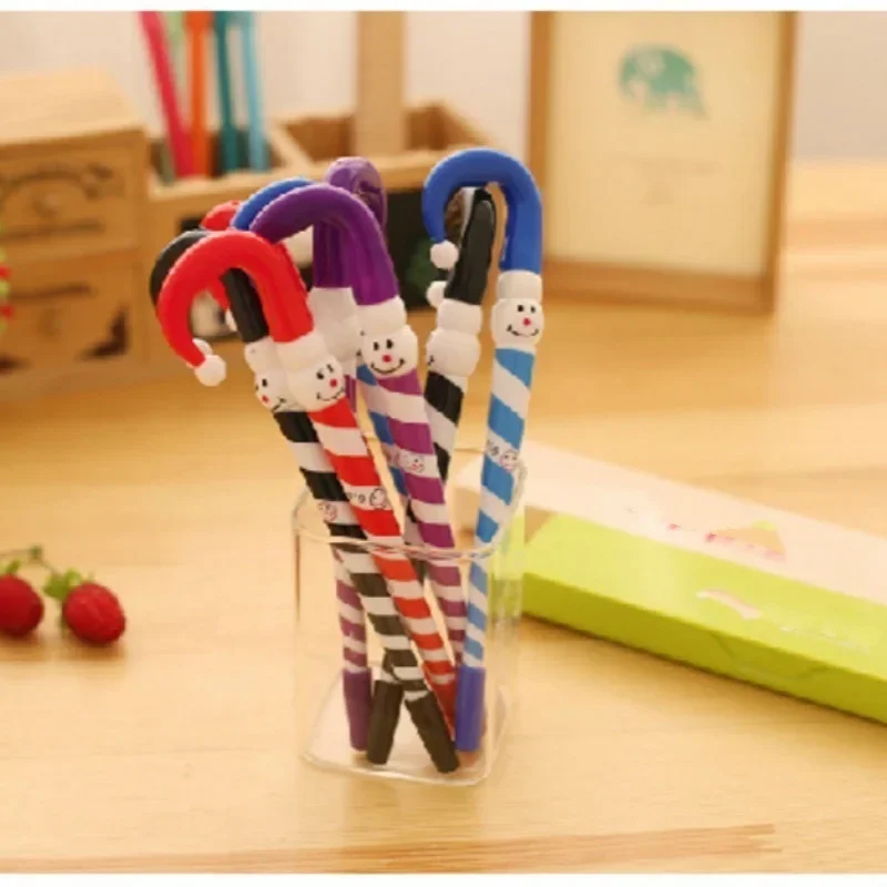 4pcs Cartoon Umbrella Funny Face Ballpoint Pen Christmas Gifts Clown Christmas Snowman Hat Xmas Gift