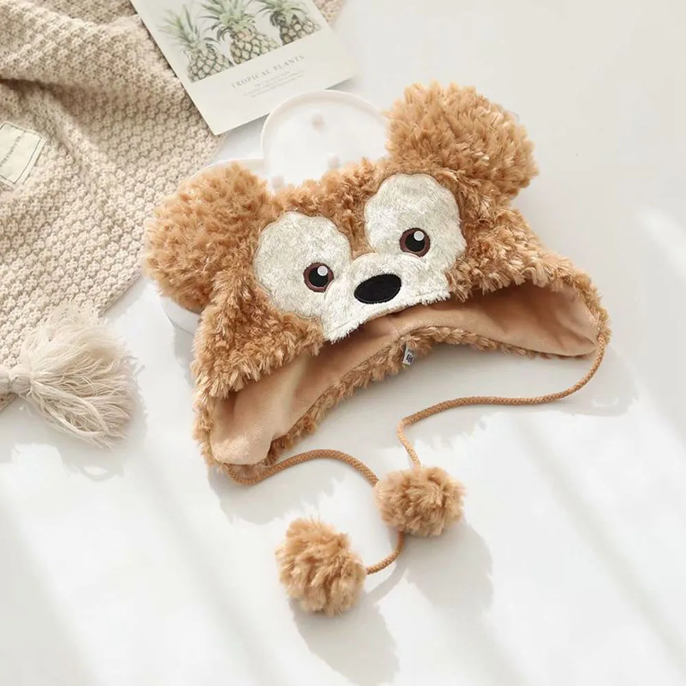 Cute Disney Cartoon Duffy StellaLou ShellieMay Cosplay Hat Anime Kawaii Girls Winter Warm Ear Protection Hat Charm Birthday Gift