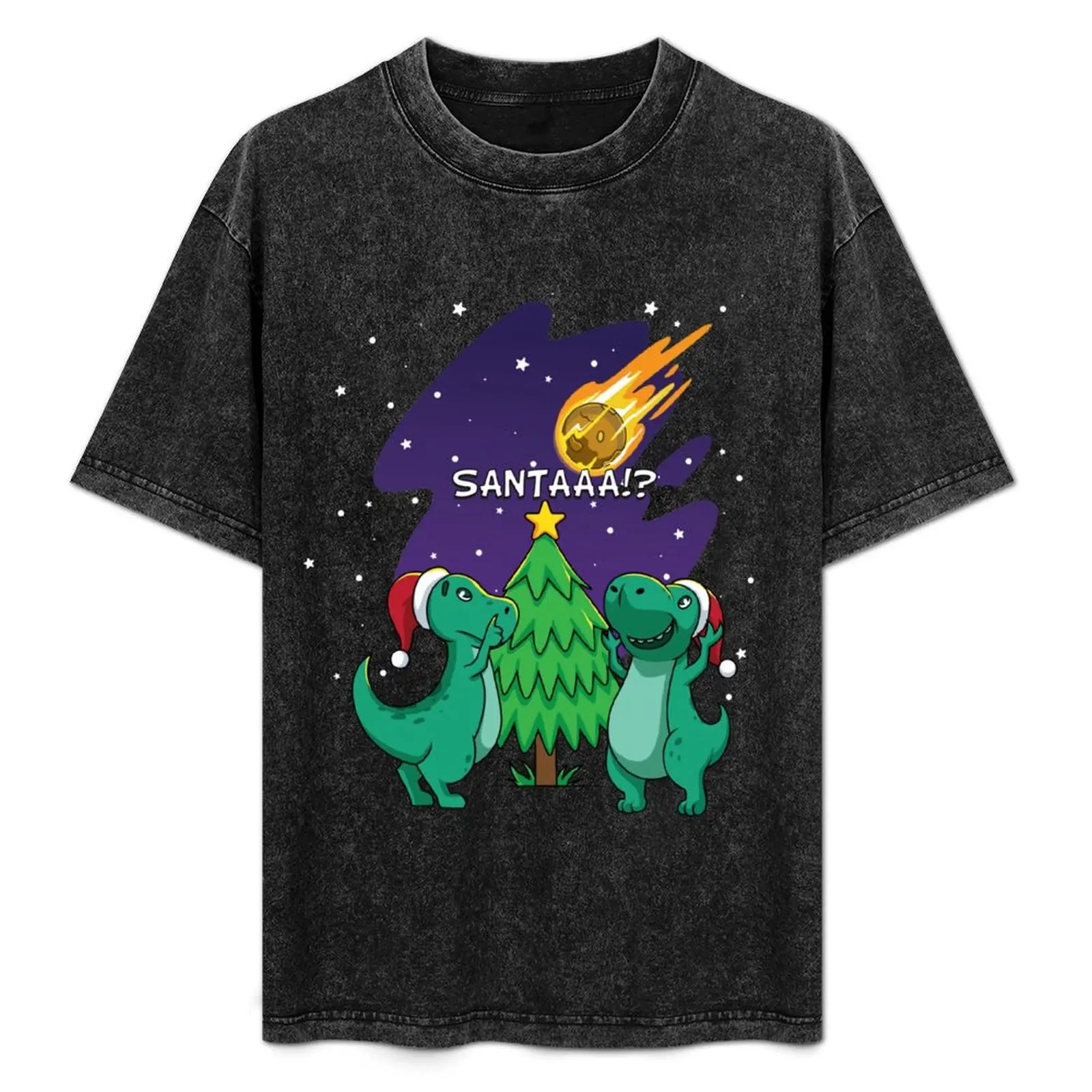 

Cute Meteor Santa Claus T-rex Dinosuar Christmas T-shirt T-Shirt vintage graphic tee oversized t shirt funny t shirts men