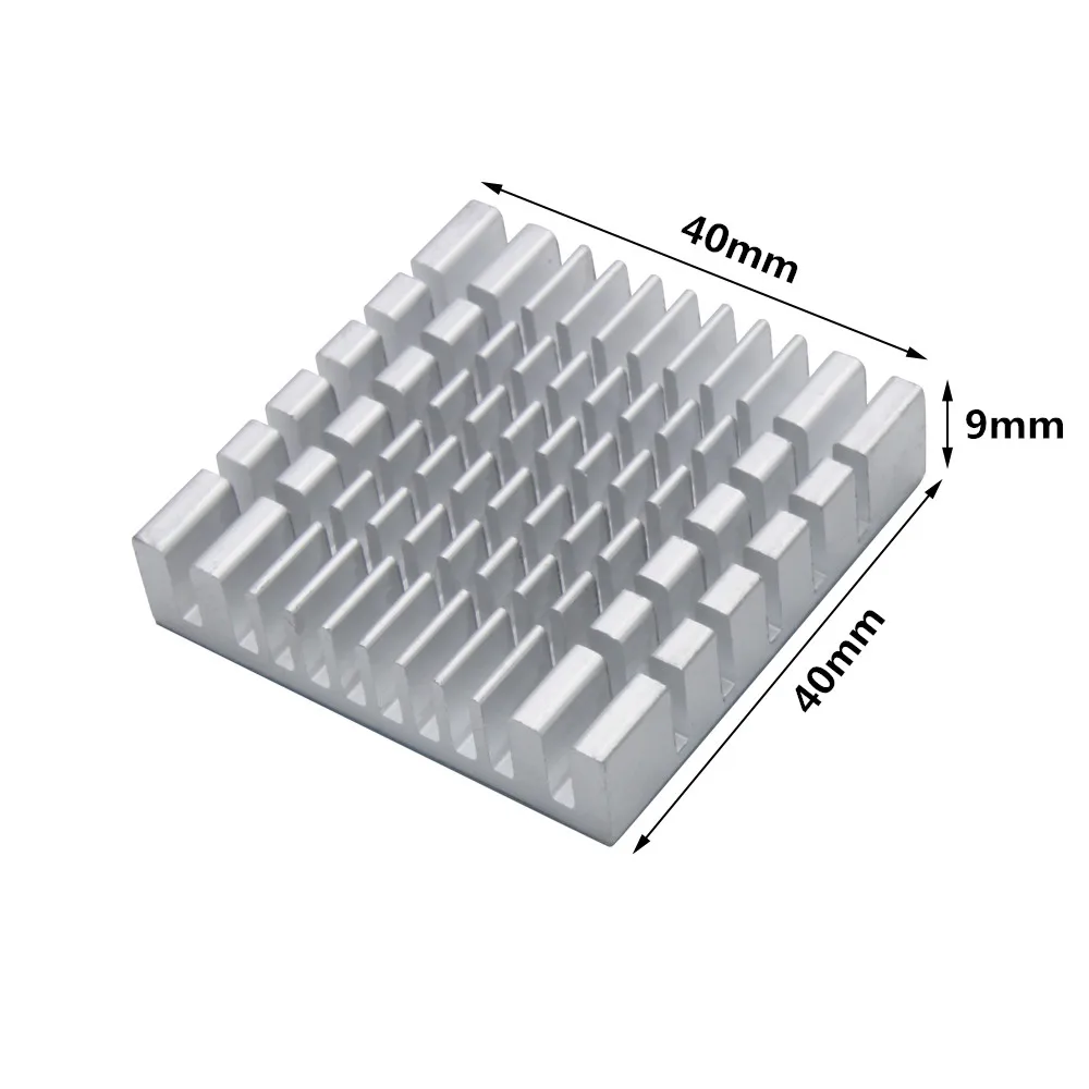 Disipador de calor de aluminio para refrigeración de Chip electrónico IC LED, de 10 piezas disipador térmico, 40x40x9mm, con cinta conductora térmica