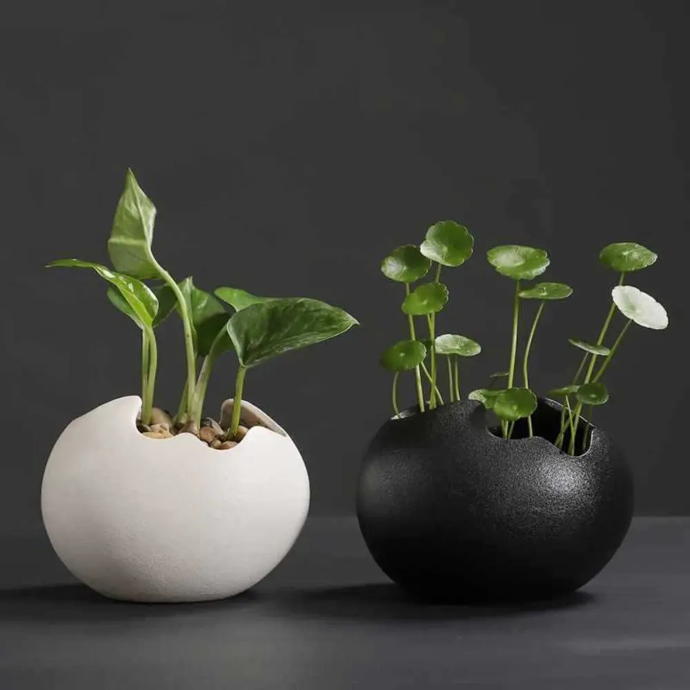 

Desktop Ornament Ceramic Flowerpot Broken Eggshells Shapes Decorative Succulent Plant Container Bonsai Pot Living Room