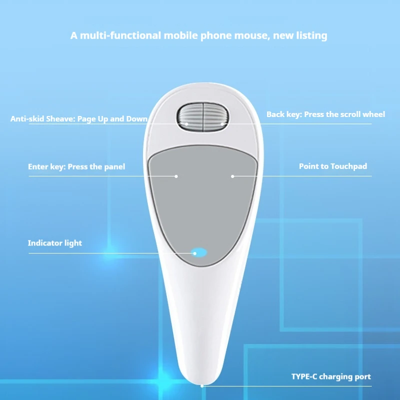 Wireless Bluetooth Mouse Remote Control Rechargeable C-Mouse Lazy Brush Video Touch Finger Phablet Remote Control Photo/Video